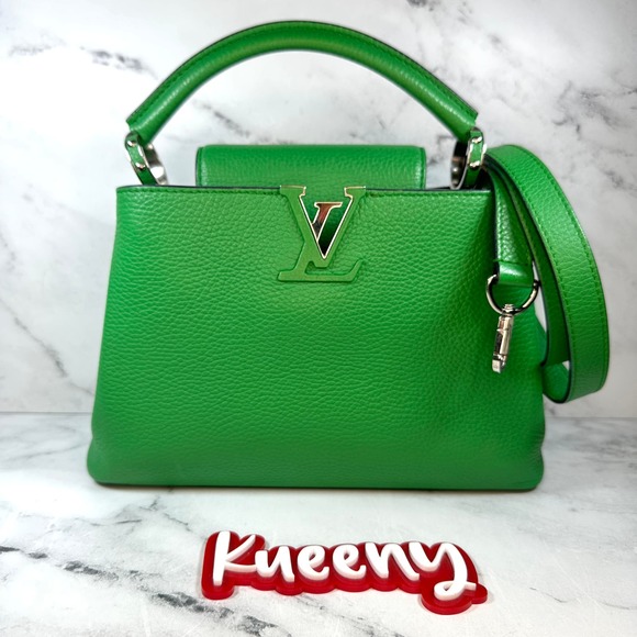 Louis Vuitton Handbags - Louis Vuitton Green Capucines BB bag Taurillon Tote Handbag LV Authentic Bamboo
